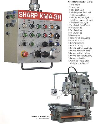 86.6Inch Table 20HP Spindle Sharp KMA-3H Horizontal Mill HORIZONTAL MILL, Bed- - Haga clic para agrandar la imagen