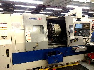 28 Swing 44.1 Centers Daewoo Puma 400B CNC LATHE, Fanuc 18iTB, Tailstck., - Haga clic para agrandar la imagen